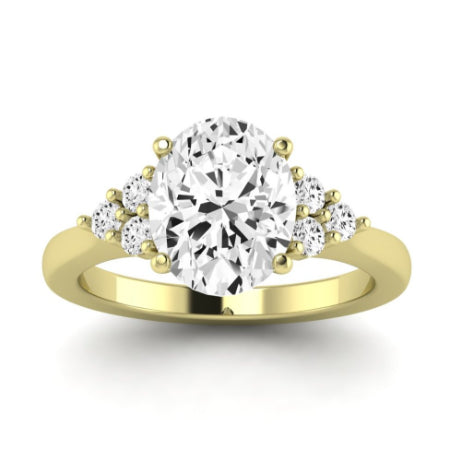 Alyssa Moissanite Matching Band Only (does Not Include Engagement Ring) For Ring With Oval Center yellowgold