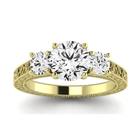 Belladonna Diamond Matching Band Only (does Not Include Engagement Ring) For Ring With Round Center yellowgold