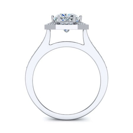 Anise Moissanite Matching Band Only (engagement Ring Not Included) For Ring With Cushion Center whitegold
