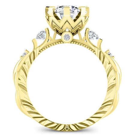 Oleana Diamond Matching Band Only (engagement Ring Not Included) For Ring With Round Center yellowgold