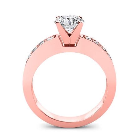 Eliza Moissanite Matching Band Only (engagement Ring Not Included) For Ring With Round Center rosegold