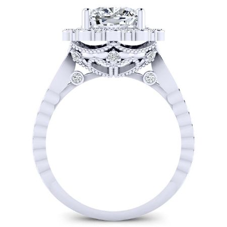Lita Moissanite Matching Band Only (engagement Ring Not Included) For Ring With Cushion Center whitegold