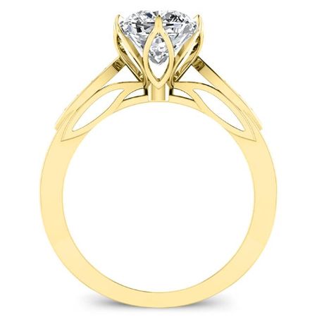 Pieris Moissanite Matching Band Only (engagement Ring Not Included) For Ring With Cushion Center yellowgold