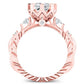 Oleana Moissanite Matching Band Only (engagement Ring Not Included) For Ring With Princess Center rosegold