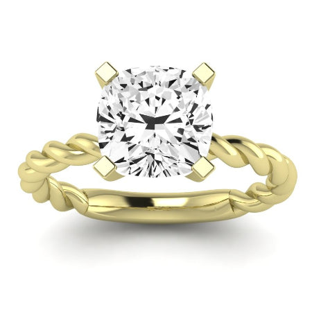 Balsam Moissanite Matching Band Only (does Not Include Engagement Ring) For Ring With Cushion Center yellowgold