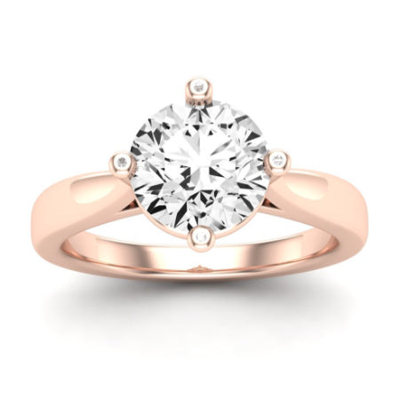 Gardenia Moissanite Matching Band Only (does Not Include Engagement Ring) For Ring With Round Center rosegold