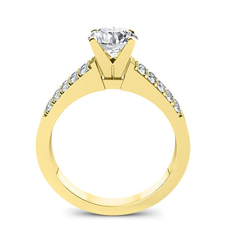 Malva Diamond Matching Band Only (engagement Ring Not Included) For Ring With Round Center yellowgold