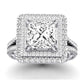 Lupin Moissanite Matching Band Only (does Not Include Engagement Ring)  For Ring With Princess Center whitegold