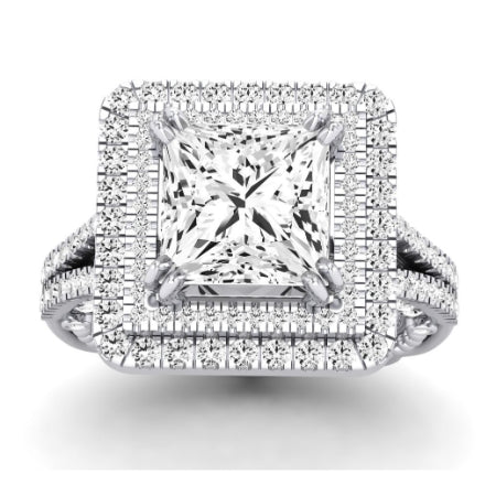 Lupin Moissanite Matching Band Only (does Not Include Engagement Ring)  For Ring With Princess Center whitegold