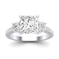 Primrose Moissanite Matching Band Only ( Engagement Ring Not Included) For Ring With Princess Center whitegold