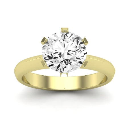 Senna Moissanite Matching Band Only (does Not Include Engagement Ring) For Ring With Round Center yellowgold