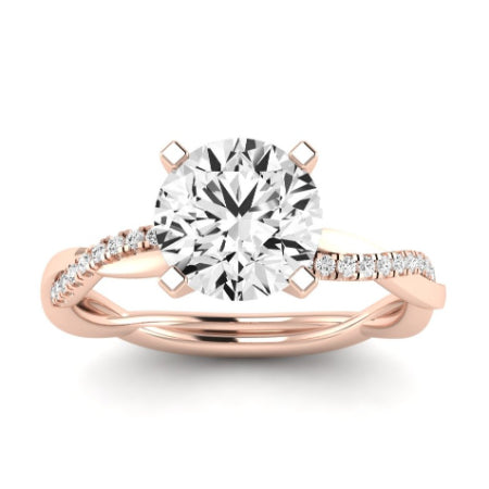 Iris Moissanite Matching Band Only (does Not Include Engagement Ring) For Ring With Round Center rosegold
