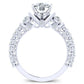 Belle Moissanite Matching Band Only (engagement Ring Not Included) For Ring With Cushion Center whitegold