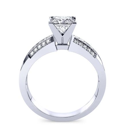 Crocus Diamond Matching Band Only (engagement Ring Not Included) For Ring With Princess Center whitegold