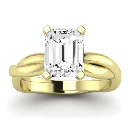 Baneberry Diamond Matching Band Only (does Not Include Engagement Ring)  For Ring With Emerald Center yellowgold