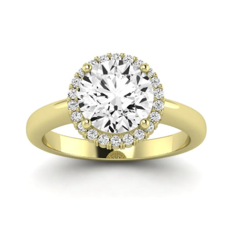 Calla Lily Moissanite Matching Band Only (does Not Include Engagement Ring) For Ring With Round Center yellowgold