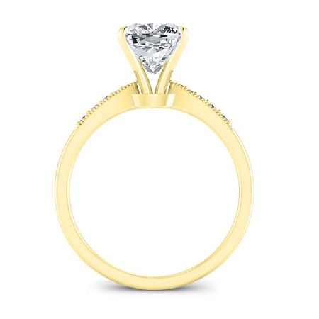 Poppy Moissanite Matching Band Only (engagement Ring Not Included) For Ring With Cushion Center yellowgold