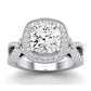 Clover Moissanite Matching Band Only ( Engagement Ring Not Included) For Ring With Cushion Center whitegold