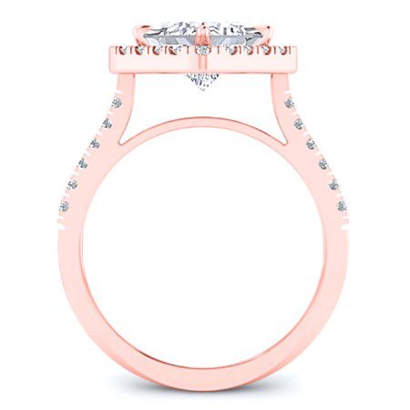 Cattleya Diamond Matching Band Only (engagement Ring Not Included) For Ring With Princess Center rosegold