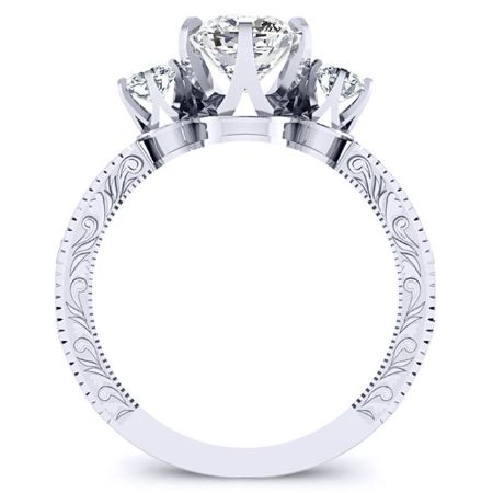 Tuberose Moissanite Matching Band Only (engagement Ring Not Included) For Ring With Cushion Center whitegold