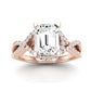 Dianella Diamond Matching Band Only (does Not Include Engagement Ring)  For Ring With Emerald Center rosegold