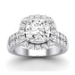 Velvet Moissanite Matching Band Only (does Not Include Engagement Ring)  For Ring With Cushion Center whitegold