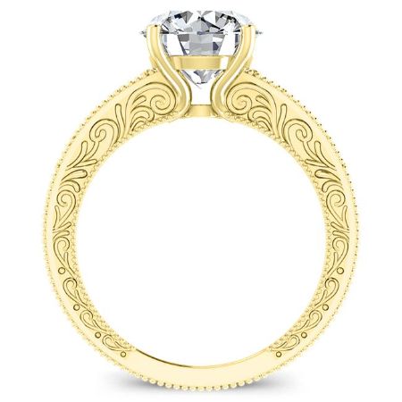 Romy Moissanite Matching Band Only (engagement Ring Not Included) For Ring With Round Center yellowgold