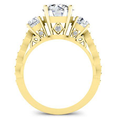 Calix Moissanite Matching Band Only (engagement Ring Not Included) For Ring With Round Center yellowgold