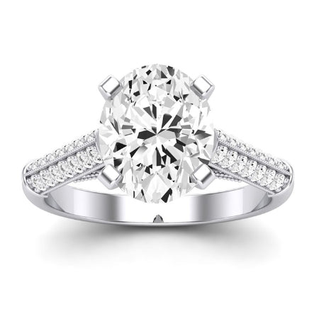 Iberis Diamond Matching Band Only (does Not Include Engagement Ring) For Ring With Oval Center whitegold