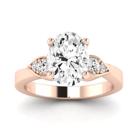 Hibiscus Diamond Matching Band Only (does Not Include Engagement Ring)  For Ring With Oval Center rosegold