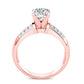 Heather Moissanite Matching Band Only (engagement Ring Not Included) For Ring With Cushion Center rosegold
