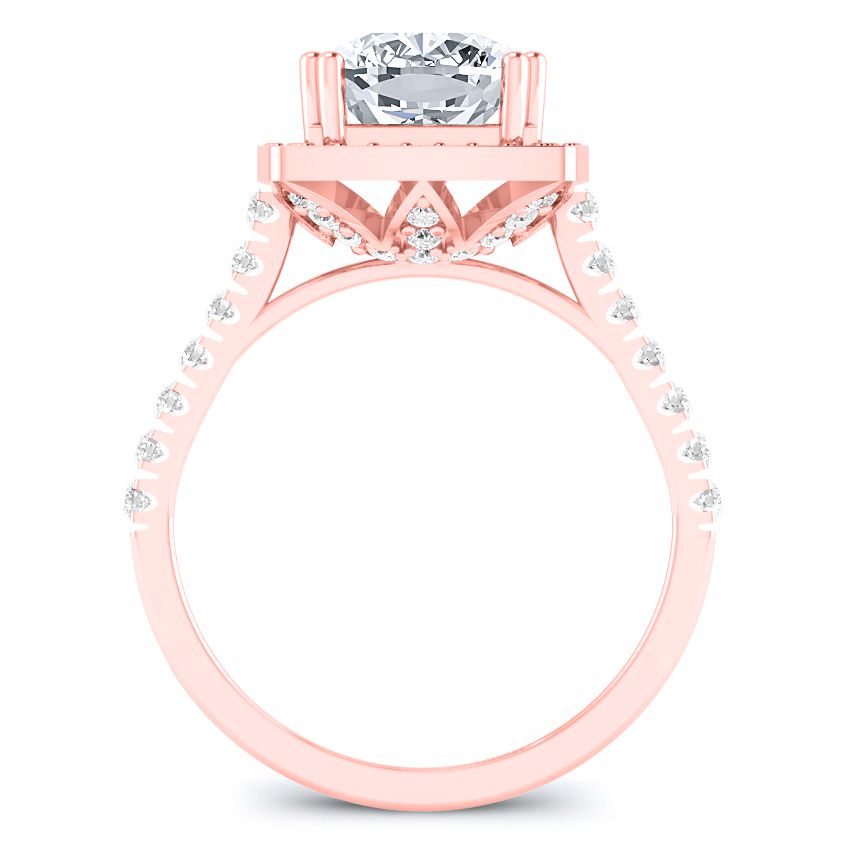 Aster Moissanite Matching Band Only (engagement Ring Not Included) For Ring With Cushion Center rosegold