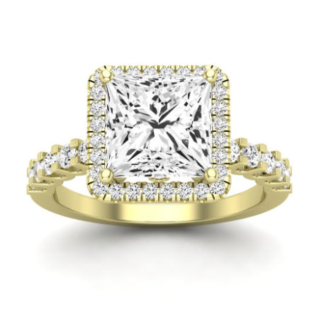 Sweet Pea Diamond Matching Band Only ( Engagement Ring Not Included) For Ring With Princess Center yellowgold