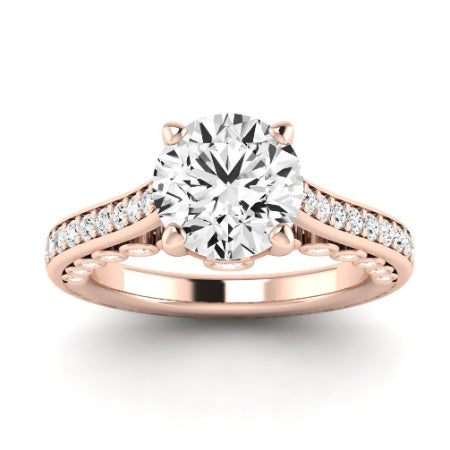 Nala Moissanite Matching Band Only (does Not Include Engagement Ring) For Ring With Round Center rosegold