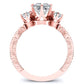 Tuberose Moissanite Matching Band Only (engagement Ring Not Included) For Ring With Princess Center rosegold