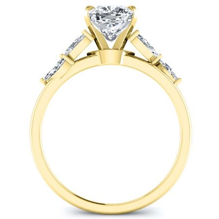 Wisteria Moissanite Matching Band Only (engagement Ring Not Included) For Ring With Cushion Center yellowgold