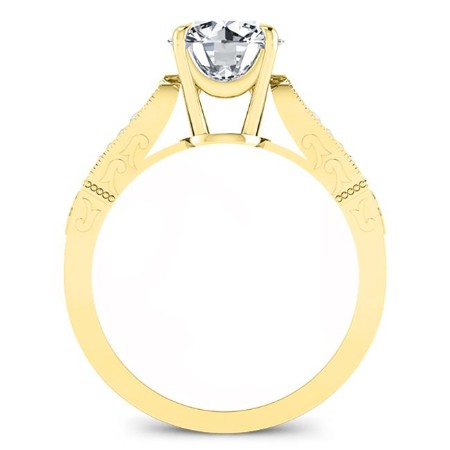 Heath Moissanite Matching Band Only (engagement Ring Not Included) For Ring With Round Center yellowgold