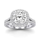 Tea Rose Moissanite Matching Band Only (does Not Include Engagement Ring) For Ring With Cushion Center whitegold