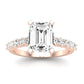 Magnolia Moissanite Matching Band Only ( Engagement Ring Not Included) For Ring With Emerald Center rosegold