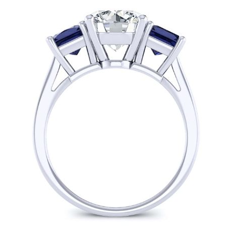 Ilex Moissanite Matching Band Only (engagement Ring Not Included) For Ring With Round Center whitegold