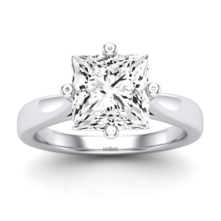 Gardenia Moissanite Matching Band Only (does Not Include Engagement Ring) For Ring With Princess Center whitegold