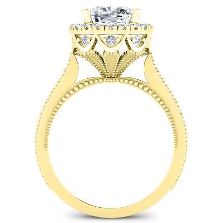 Mawar Diamond Matching Band Only (engagement Ring Not Included) For Ring With Cushion Center yellowgold