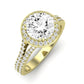 Tea Rose Diamond Matching Band Only (does Not Include Engagement Ring) For Ring With Round Center yellowgold