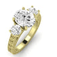 Belladonna Moissanite Matching Band Only (does Not Include Engagement Ring) For Ring With Oval Center yellowgold