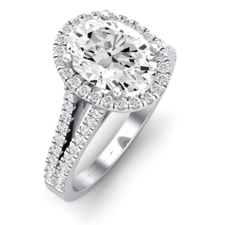 Silene Moissanite Matching Band Only ( Engagement Ring Not Included) For Ring With Oval Center whitegold