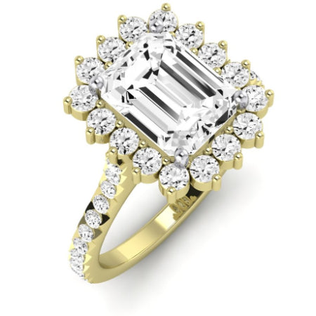 Gazania Diamond Matching Band Only (does Not Include Engagement Ring) For Ring With Emerald Center yellowgold