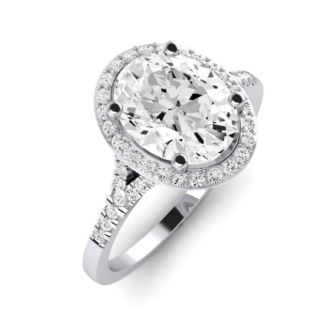 Desert Rose Diamond Matching Band Only (engagement Ring Not Included) For Ring With Oval Center whitegold