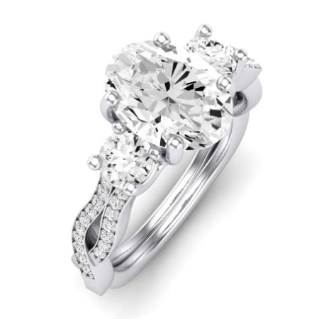 Bottlebrush Diamond Matching Band Only (does Not Include Engagement Ring) For Ring With Oval Center whitegold