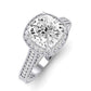 Wallflower Diamond Matching Band Only ( Engagement Ring Not Included) For Ring With Cushion Center whitegold