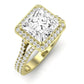 Tea Rose Diamond Matching Band Only (does Not Include Engagement Ring) For Ring With Princess Center yellowgold